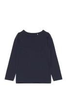 Nmfviline Ls Slim Top Tops T-shirts Long-sleeved T-Skjorte Navy Name I...