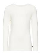 Blouse Ls - Bamboo Tops T-shirts Long-sleeved T-Skjorte White Minymo