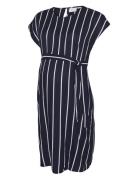 Mlmisty Cap Stripe Wo Abk Dress Knælang Kjole Navy Mamalicious