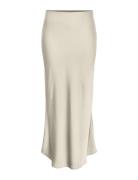 Yaspella Hw Maxi Skirt S. Noos Knælang Nederdel Cream YAS