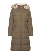 Faux Fur–Trim Hooded Down Coat Foret Jakke Brown Lauren Ralph Lauren