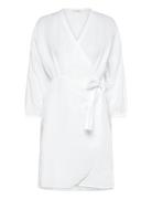 Mschmirilla 3/4 Wrap Dress Dresses Wrap Dresses White MSCH Copenhagen