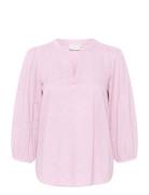 Kajollia Blouse Tops Blouses Long-sleeved Pink Kaffe