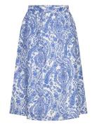 Ellall Midi Skirt Knælang Nederdel Blue Lollys Laundry