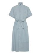 Cotton Chambray Shirtdress Knælang Kjole Blue Polo Ralph Lauren