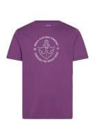 Hook T-Shirt Tops T-Kortærmet Skjorte Purple Makia