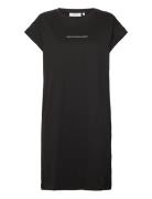 Mschalvidera Organic Small Logo Dress Knælang Kjole Black MSCH Copenha...