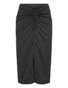 Vmkanva Hw Calf Skirt Jrs Knælang Nederdel Black Vero Moda