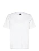 Pcria Ss Solid Tee Jrs Noos Bc Tops T-shirts & Tops Short-sleeved Whit...
