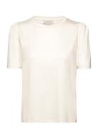 Tu Puff Top Tops T-shirts & Tops Short-sleeved Cream Residus