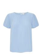 Ihmarrakech So Ss7 Tops Blouses Short-sleeved Blue ICHI