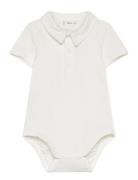 Cotton Polo Bodysuit Bodies Short-sleeved Cream Mango