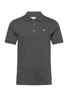 Plain Polo Shirt Tops Polos Short-sleeved Grey Lyle & Scott
