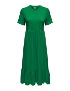 Onlmay S/S Peplum Calf Dress Box Jrs Knælang Kjole Green ONLY