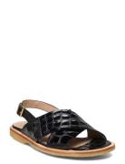 Sandals - Flat - Open Toe - Op Flade Sandaler Black ANGULUS