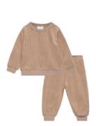 Velour Set Sets Sweatsuits Beige Fixoni