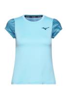 Charge Printed Tee  Tops T-shirts & Tops Short-sleeved Blue Mizuno