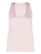 2Nd Amalia - Heavy Satin Tops Blouses Sleeveless Pink 2NDDAY