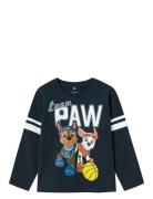 Nmmjobs Pawpatrol Ls Top Cplg Tops T-shirts Long-sleeved T-Skjorte Nav...