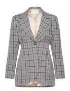 Clover -Button Blazer Blazers Single Breasted Blazers Grey Malina