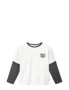 Nkmkelias Ls Loose Top Tops T-shirts Long-sleeved T-Skjorte White Name...