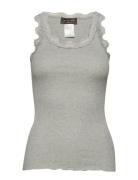 Rwbabette Silk Sl U-Neck Long Lace Tops T-shirts & Tops Sleeveless Gre...