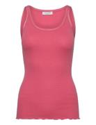 Rwbelle U-Neck Strap Elastic Top Tops T-shirts & Tops Sleeveless Pink ...