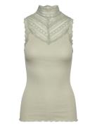 Rwbenita Sl Turtleneck Lace Top Tops T-shirts & Tops Sleeveless Khaki ...