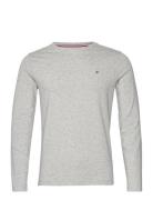 Stretch Slim Fit Long Sleeve Tee Tops T-Langærmet Skjorte Grey Tommy H...