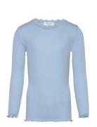 Rkbeatha Ls Lace Top Tops T-shirts Long-sleeved T-Skjorte Blue Rosemun...