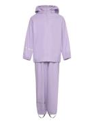 Basic Rainwear Set -Pu Outerwear Rainwear Rainwear Sets Purple CeLaVi