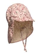 Sun Hat W. String Solhat Pink En Fant