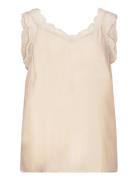 Kcjakobine Top Tops Blouses Sleeveless Cream Kaffe Curve