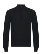 Gunvald Tops Knitwear Half Zip Jumpers Black SIR Of Sweden