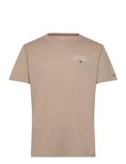 Cn Ss Tee Logo Tops T-Kortærmet Skjorte Beige Tommy Hilfiger