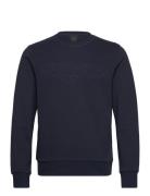 Am Embossed Crew Tops Sweatshirts & Hoodies Sweatshirts Navy Hackett L...