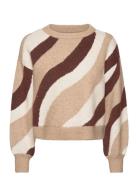 Vmlena Ls O-Neck Pullover Ga Boo Tops Knitwear Jumpers Beige Vero Moda