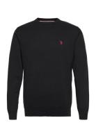 Uspa Knit Adair Men Tops Knitwear Round Necks Black U.S. Polo Assn.