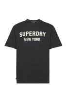 Luxury Sport Loose Tee Tops T-Kortærmet Skjorte Black Superdry