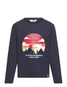 Crawford Ls Tee Tops T-shirts Long-sleeved T-Skjorte Navy Ebbe Kids