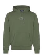 Logo Double-Knit Hoodie Tops Sweatshirts & Hoodies Hoodies Green Polo ...