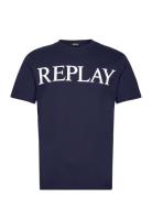 T-Shirt Regular Pure Logo Tops T-Kortærmet Skjorte Navy Replay