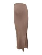 Mlalanis Seamless Al Rib Skirt Hw Noos Lang Nederdel Beige Mamalicious