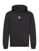 Monologo Hoodie Tops Sweatshirts & Hoodies Hoodies Black Calvin Klein ...