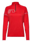 Core Zip Neck Shirt Tops Sweatshirts & Hoodies Sweatshirts Red Newline