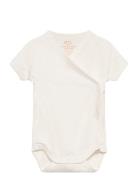 Baby Rib Jersey Body Crossover W. Ss Bodies Wrap Bodies Cream Copenhag...