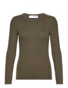 Slfdianna Ls O-Neck Top Noos Tops T-shirts & Tops Long-sleeved Khaki G...