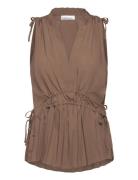 Jaceykb Top Tops T-shirts & Tops Sleeveless Brown Karen By Simonsen
