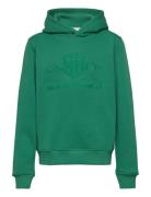 Tonal Shield Hoodie Tops Sweatshirts & Hoodies Hoodies Green GANT