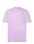 Adi Pocket Resort T-Shirt Gots Tops T-Kortærmet Skjorte Purple Double ...